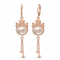Rose Gold Floral Dangle Earrings