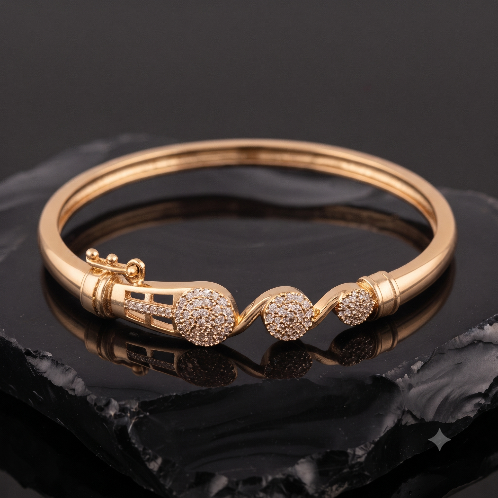 Brilliant Pavé Accent Gold Bracelet