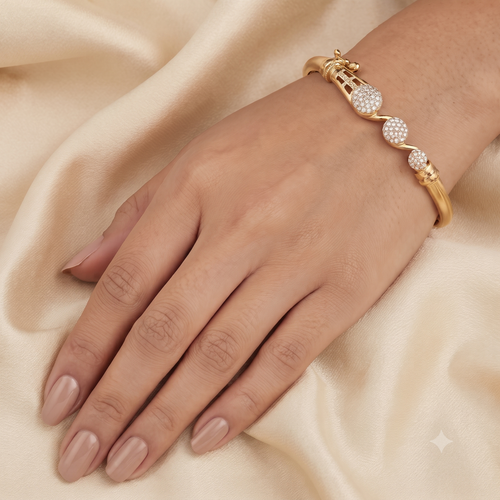 Brilliant Pavé Accent Gold Bracelet