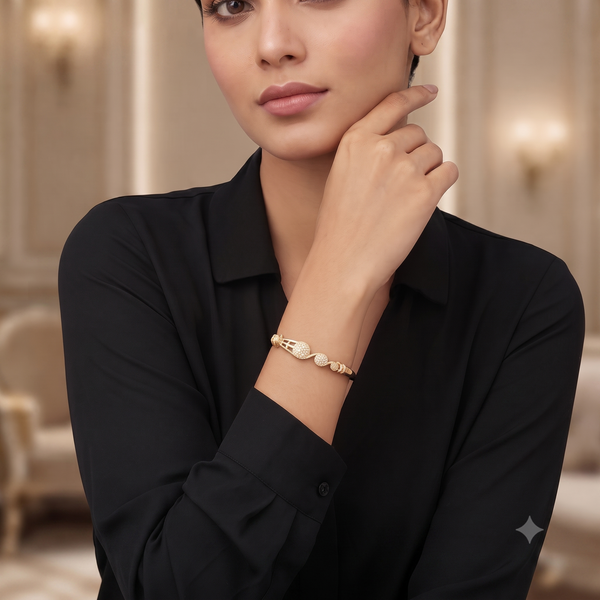 Brilliant Pavé Accent Gold Bracelet