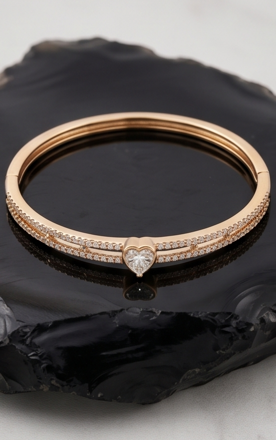 Twisted Gold Pavé Crossover Bracelet