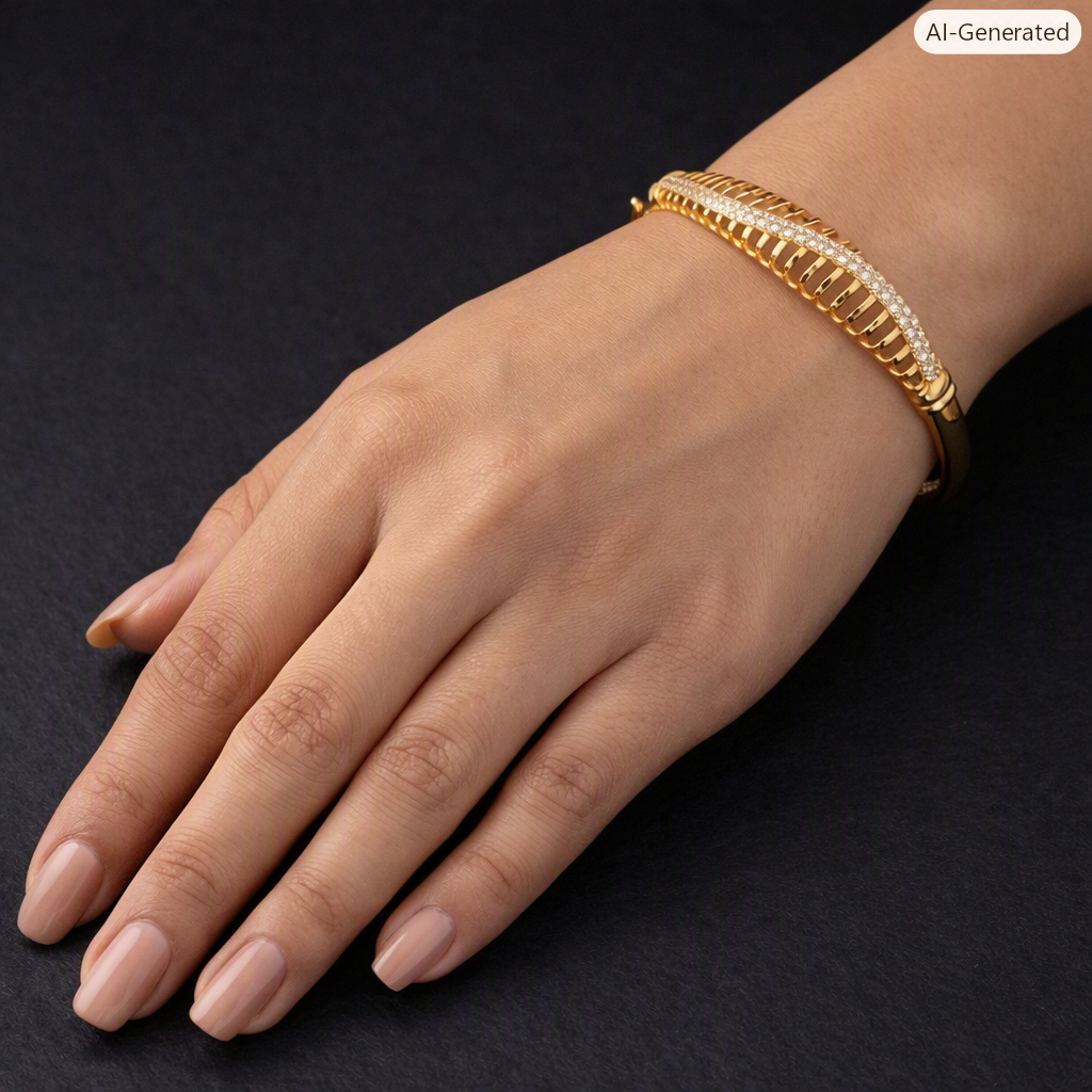 Gold Wave Diamond Bracelet