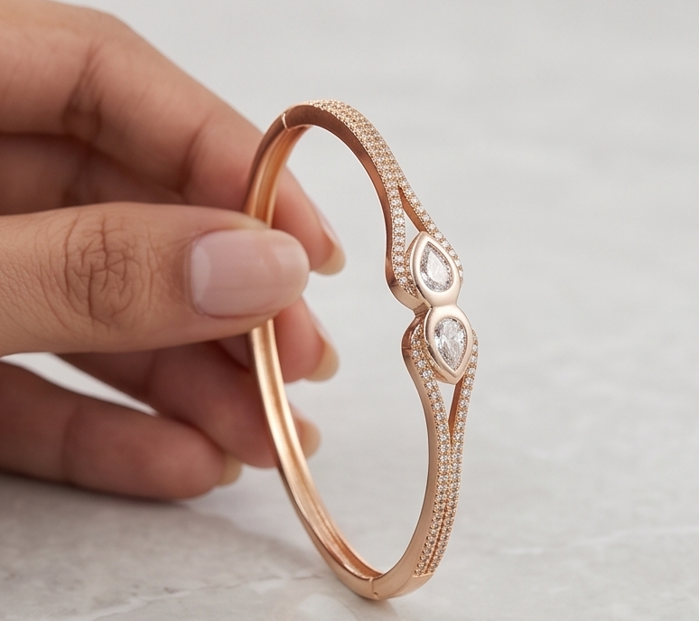 Sleek Geometric Gold-Tone Bracelet