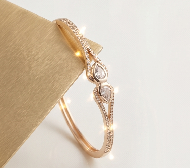 Sleek Geometric Gold-Tone Bracelet