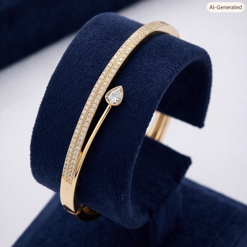 Gold Teardrop Diamond Bracelet