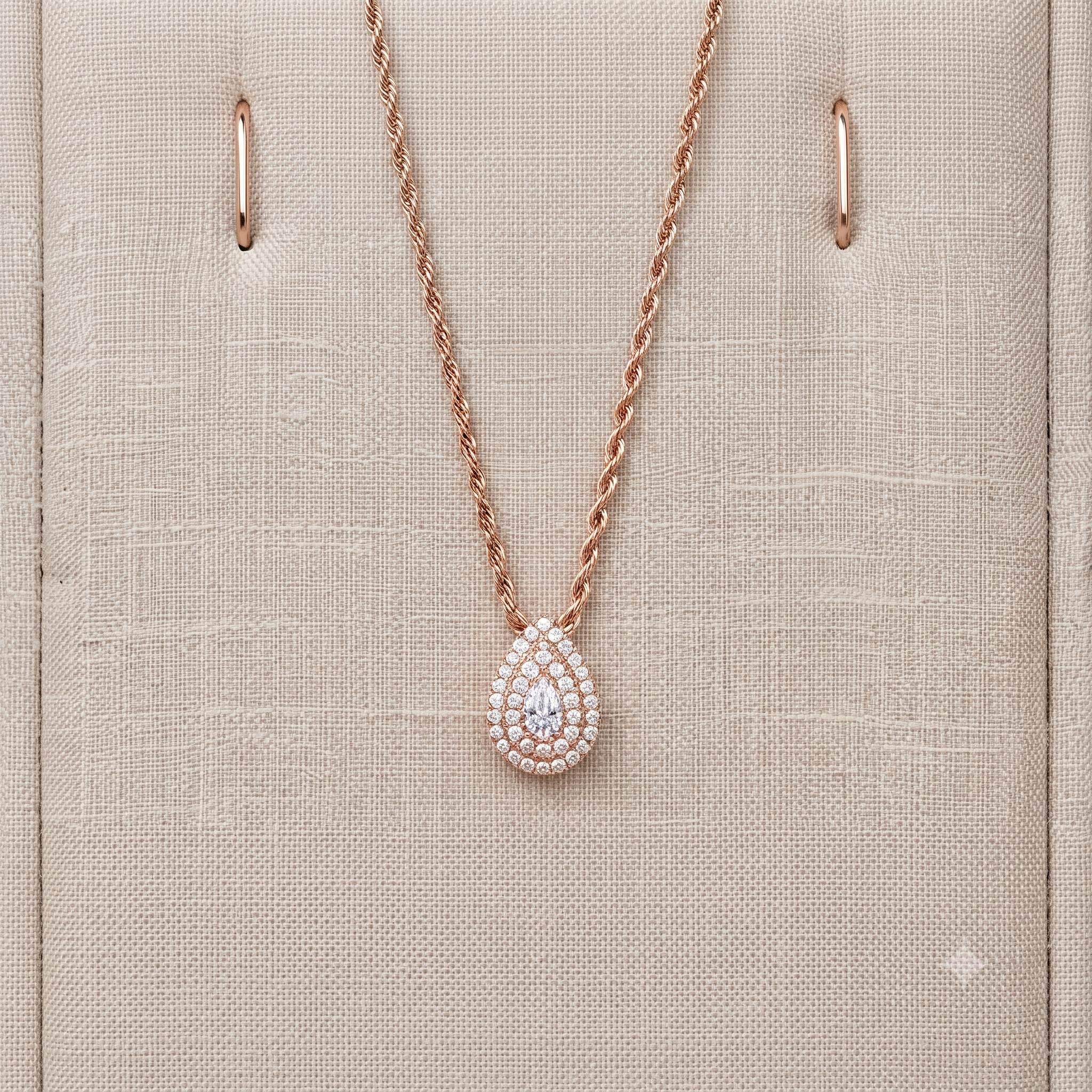 Rose Gold Teardrop Pendant Necklace