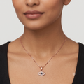Rose Gold Evil Eye Pendant Necklace