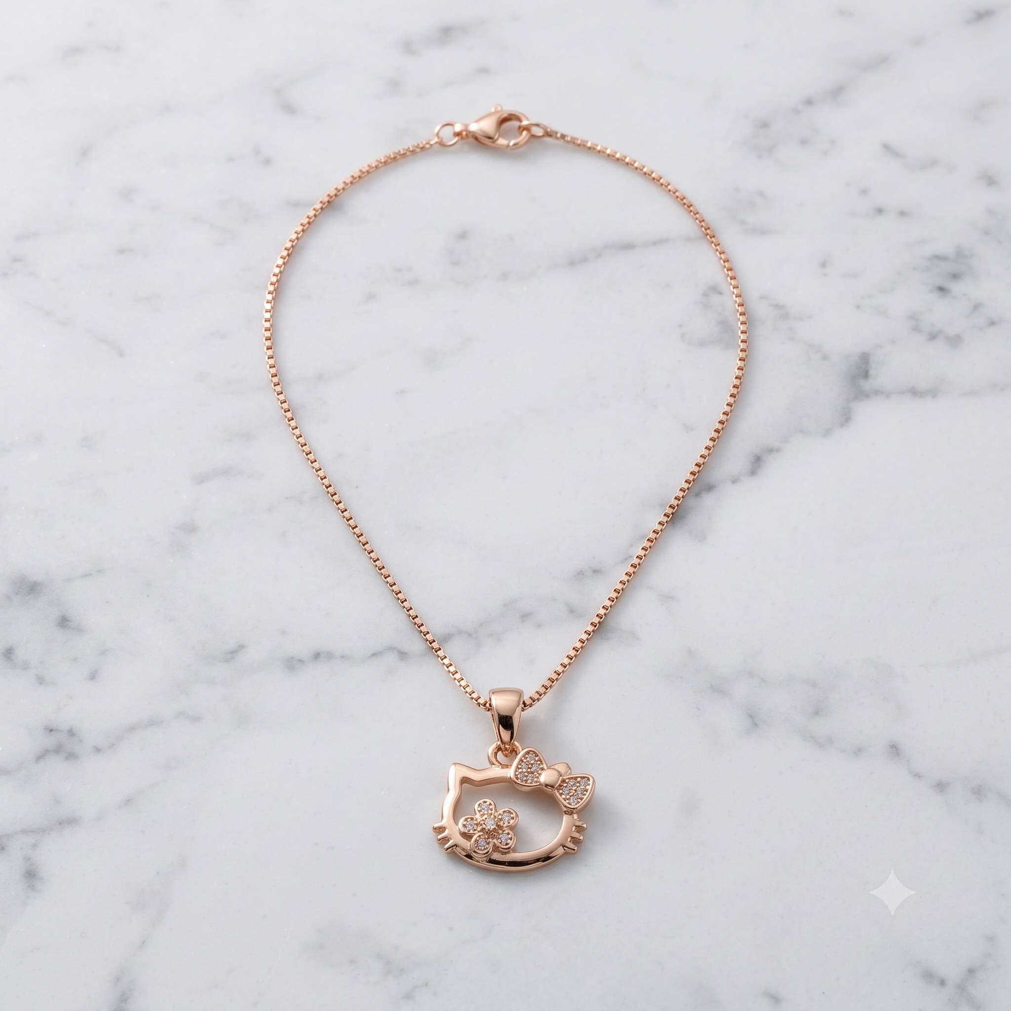 Rose Gold Hello Kitty Pendant Necklace