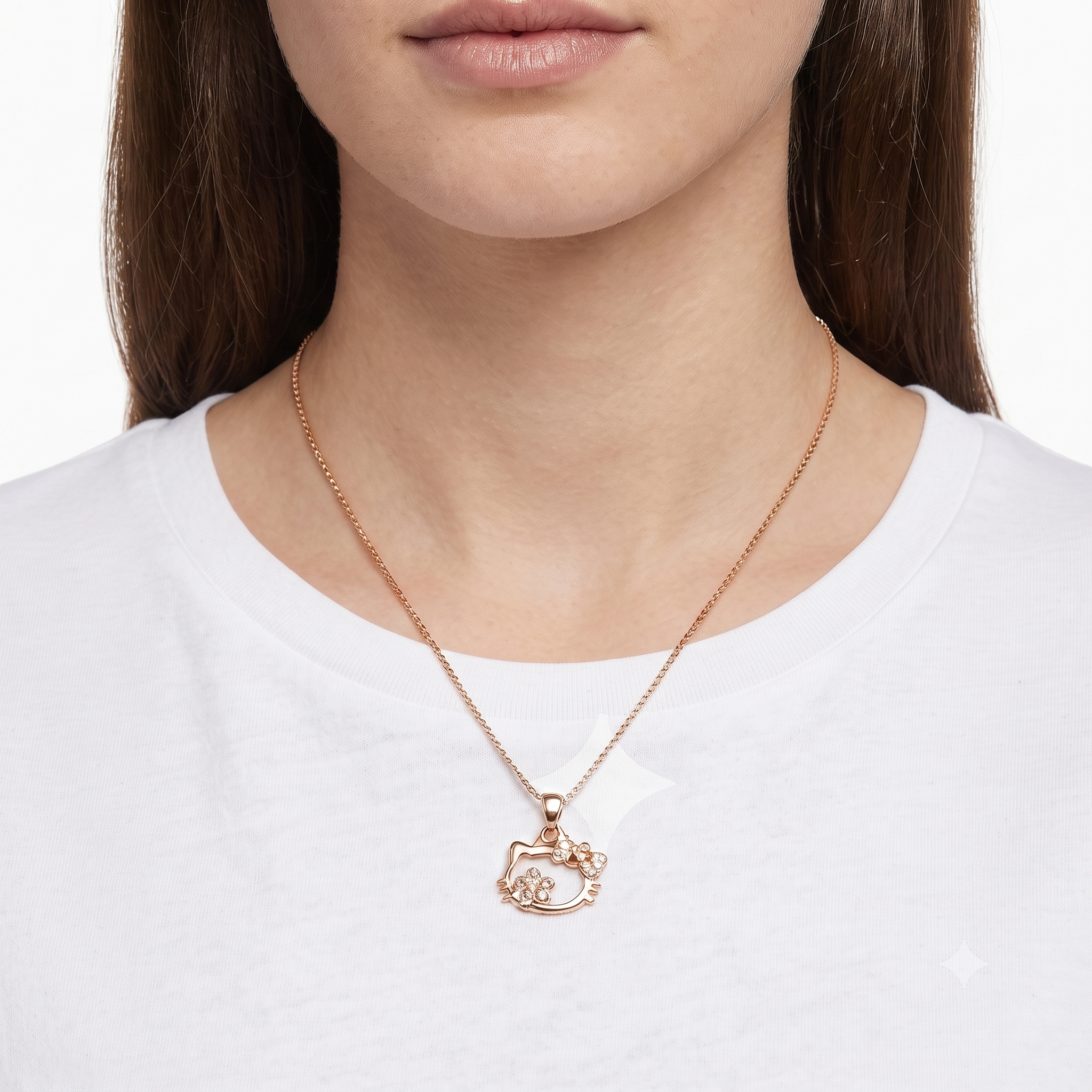 Rose Gold Hello Kitty Pendant Necklace