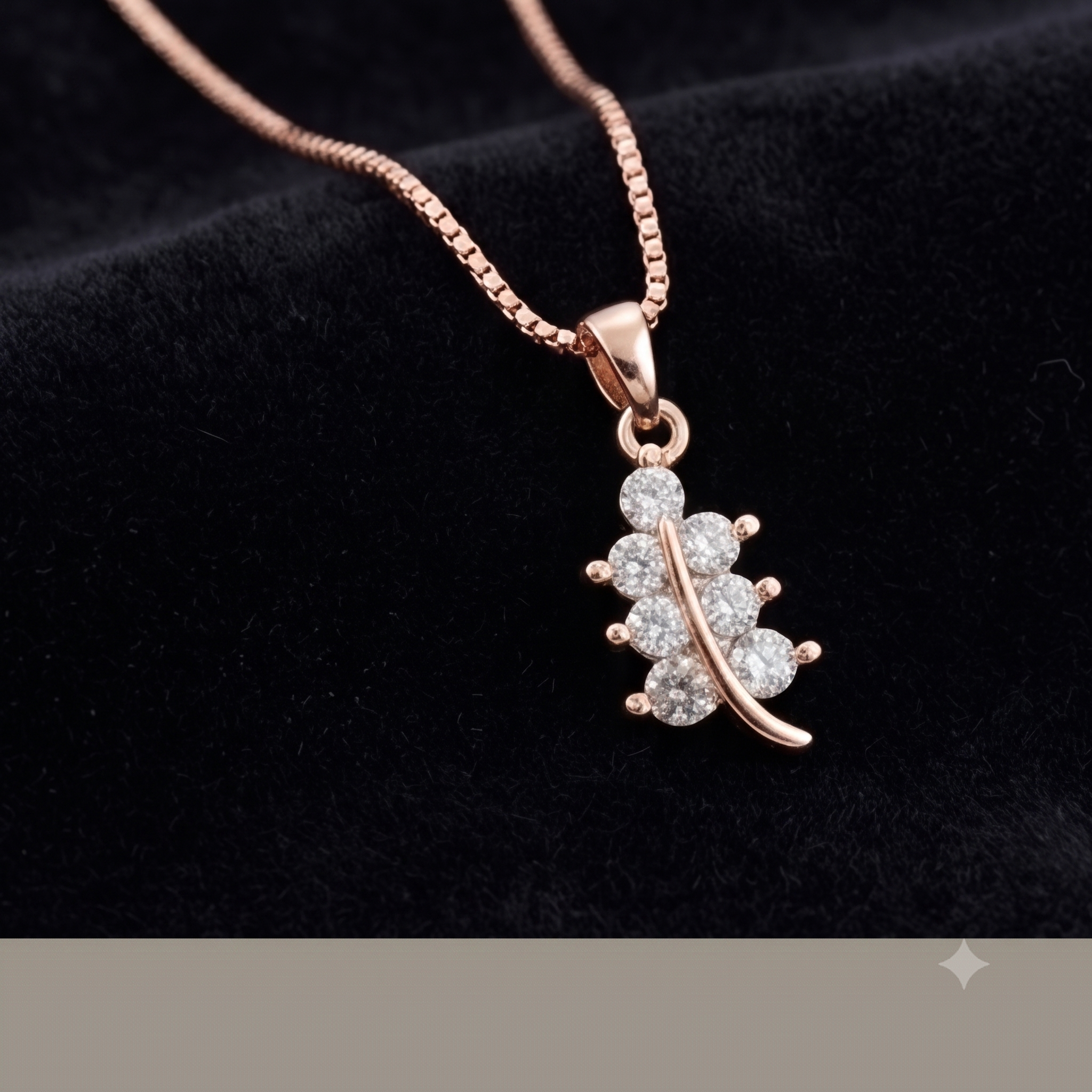 Rose Gold Leaf Pendant Necklace