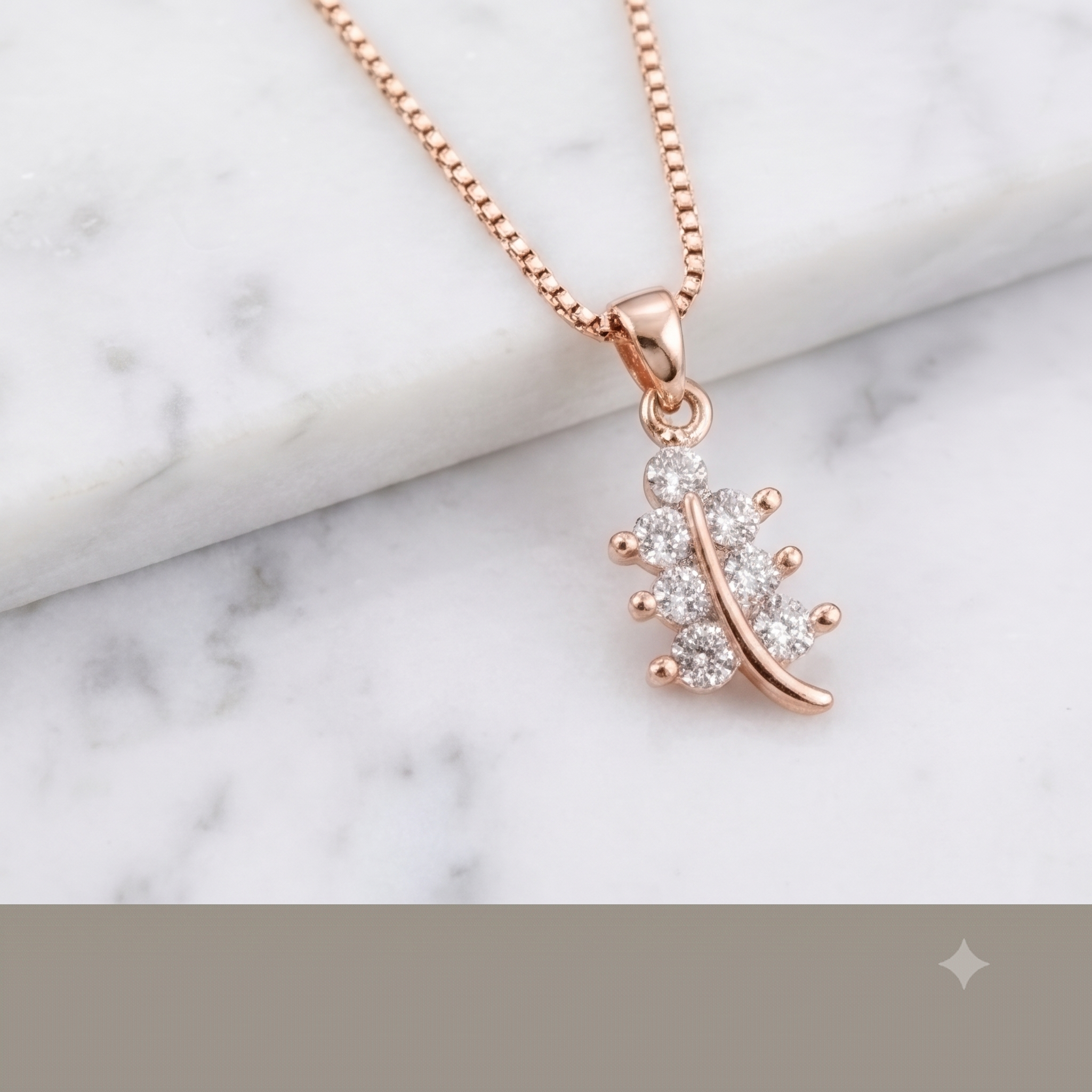 Rose Gold Leaf Pendant Necklace