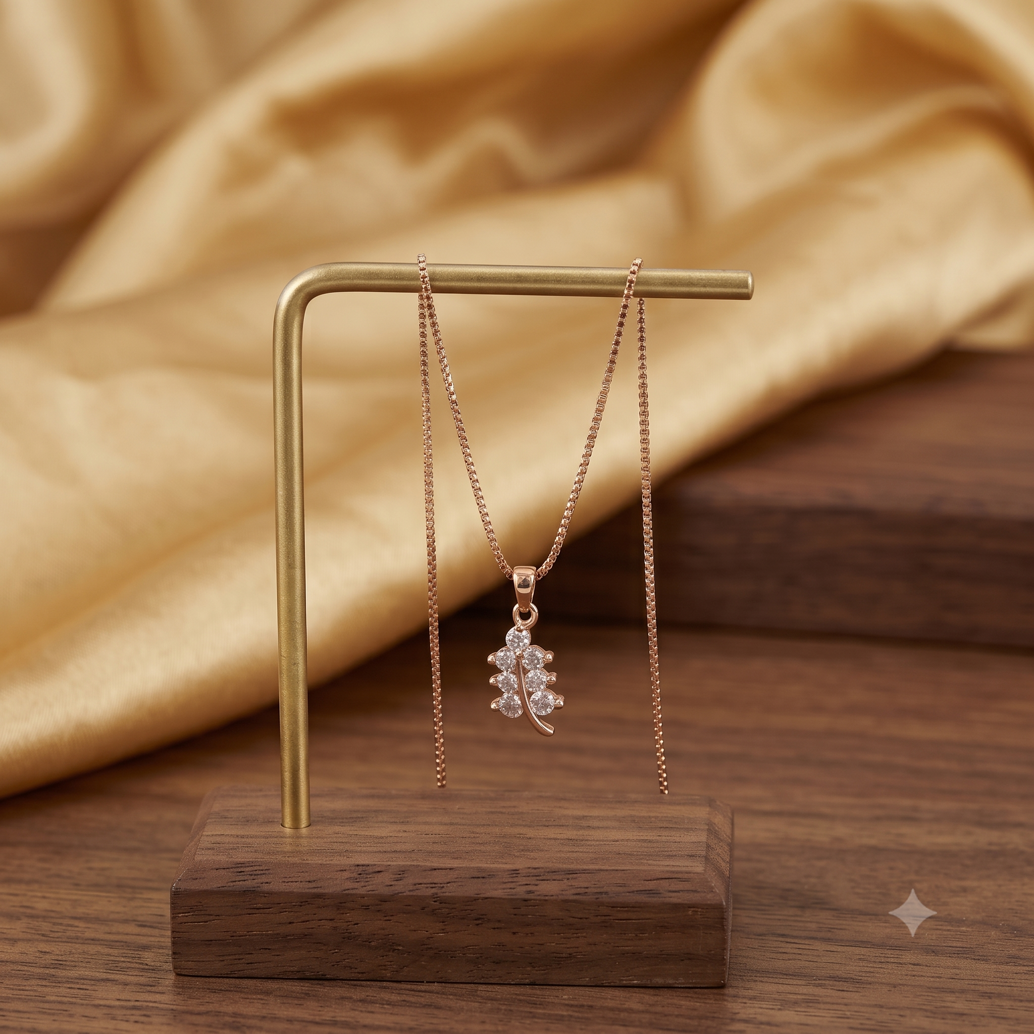 Rose Gold Leaf Pendant Necklace