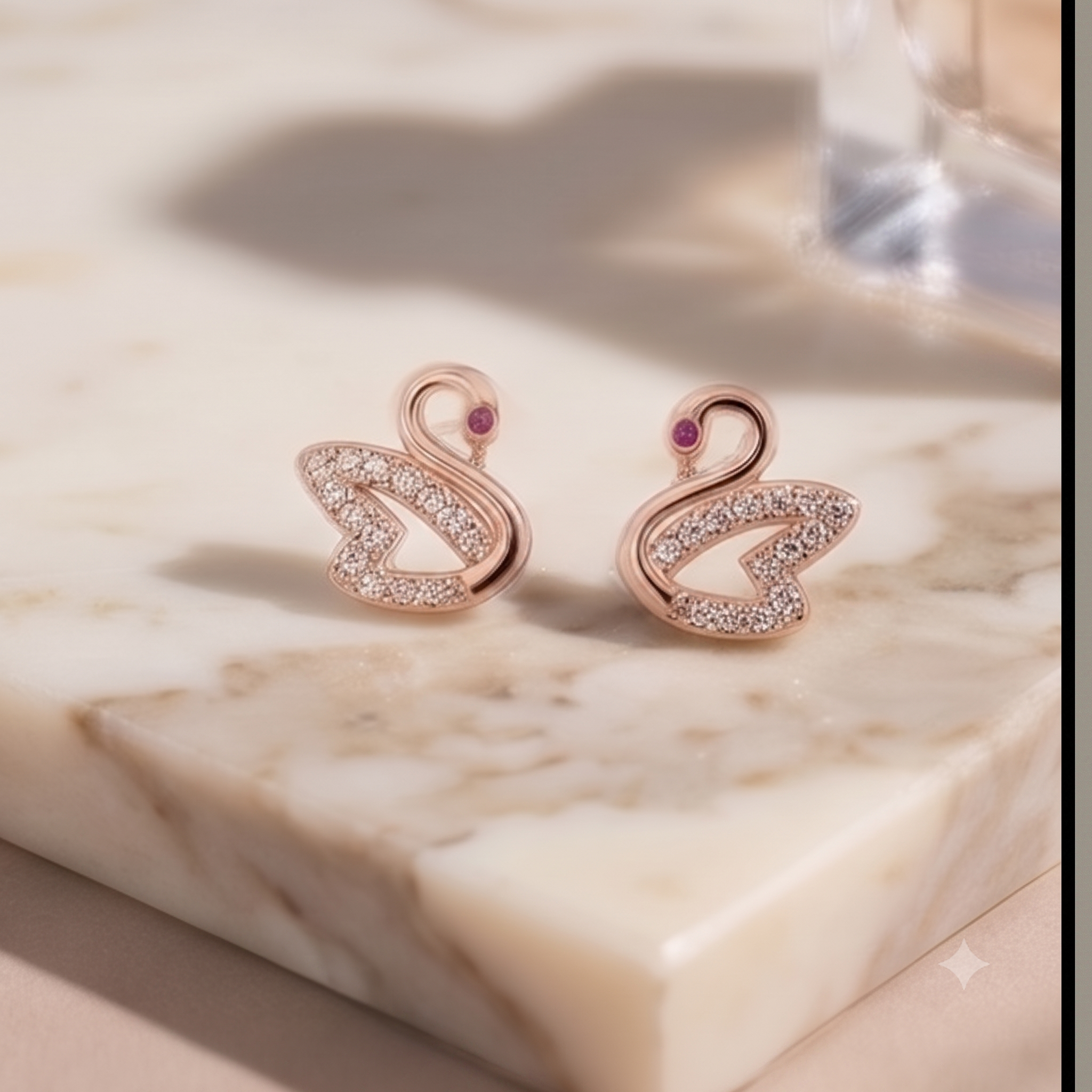 Rose Gold Pearl Circle Stud Earrings