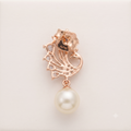 Rose Gold Peacock Pearl Drop Earrings