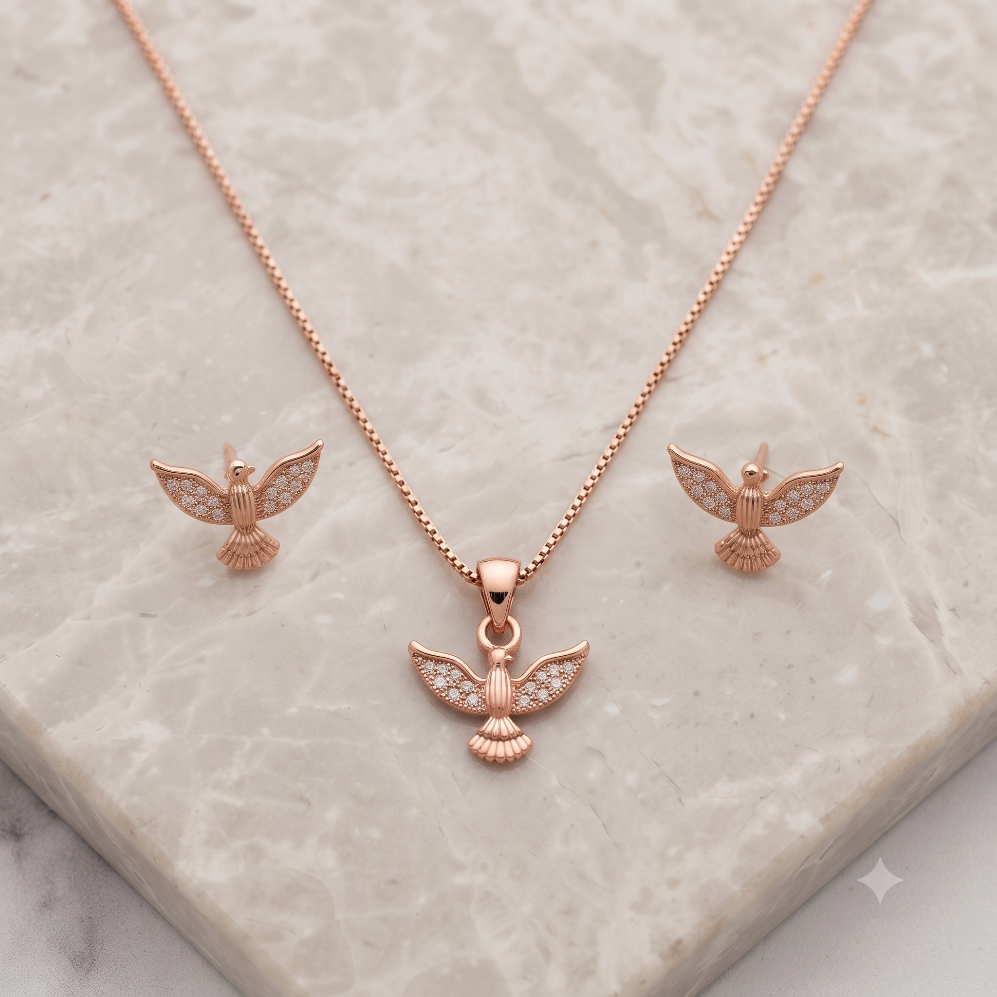 Spirit of Peace Rose Gold Jewelry Set