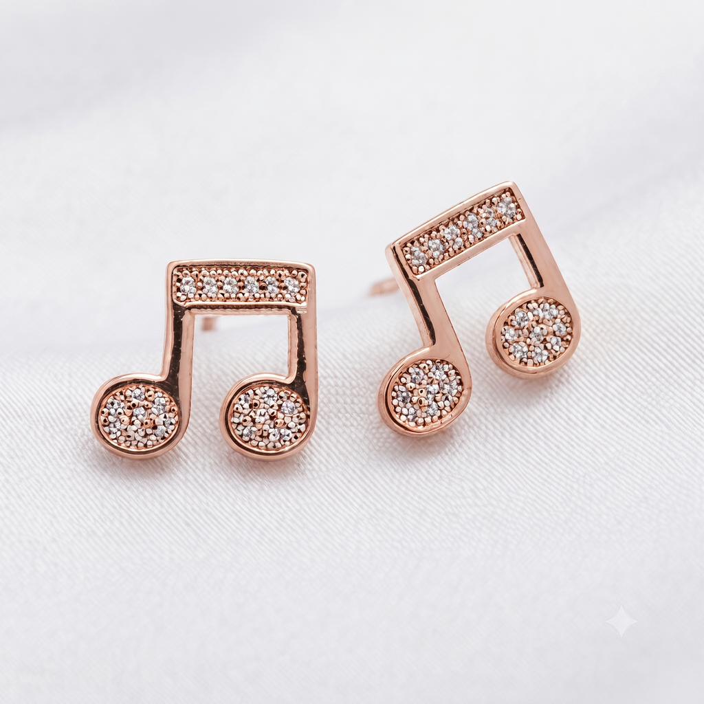 Rose Gold Musical Note Jewelry Set