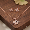 Rose Gold Floral Swirl Jewelry Set