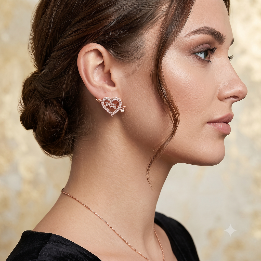 Rose Gold Heart & Arrow “You” Jewelry Set