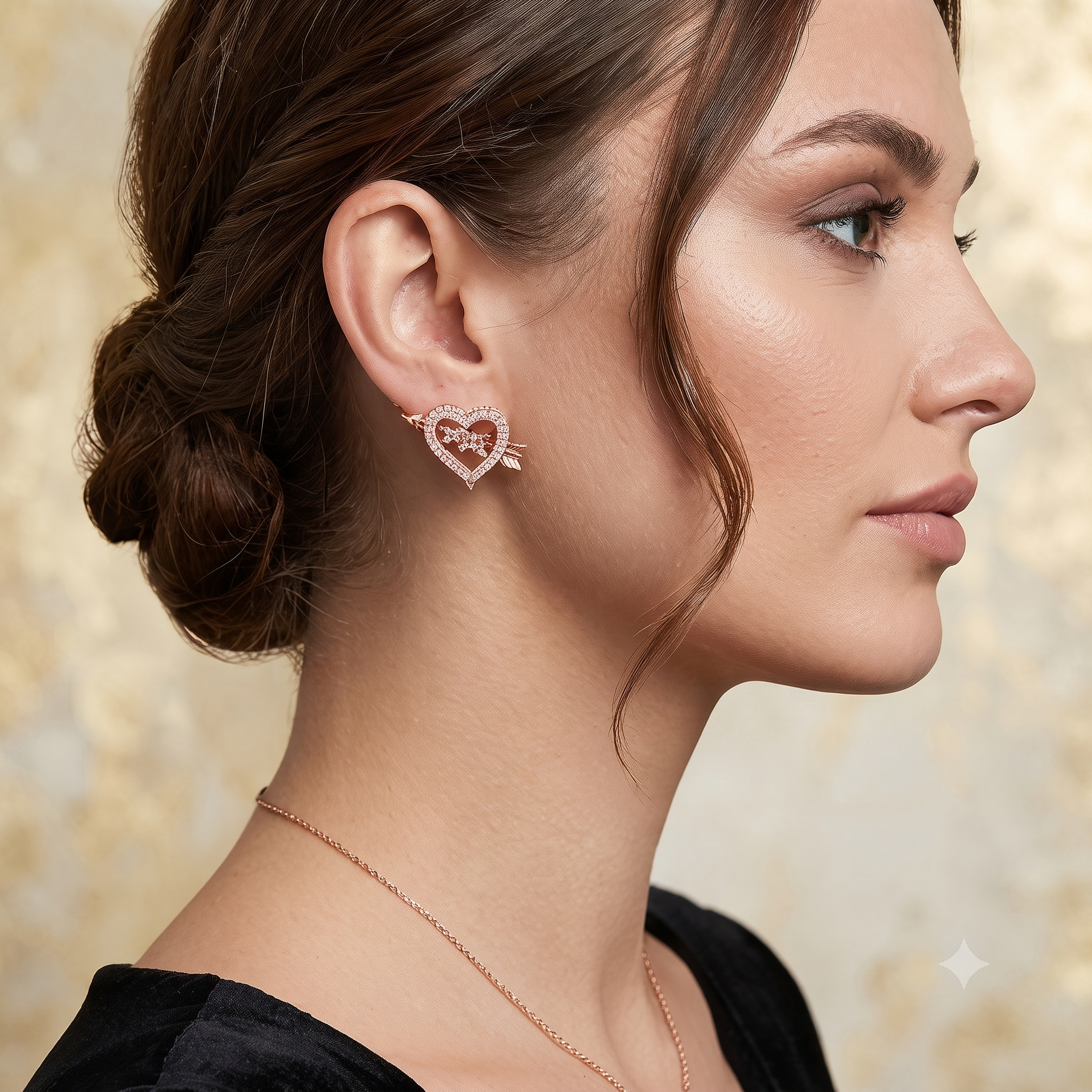 Rose Gold Heart & Arrow “You” Jewelry Set