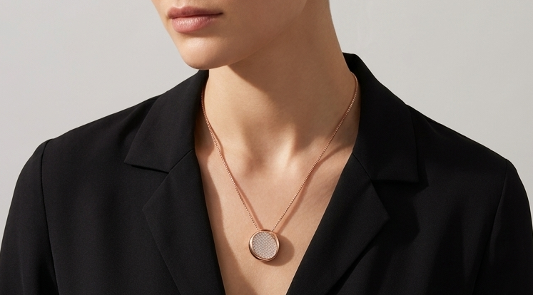 Rose Gold Pavé Circle Jewelry Set