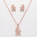 Rose Gold Floral Elegant Pendant Set