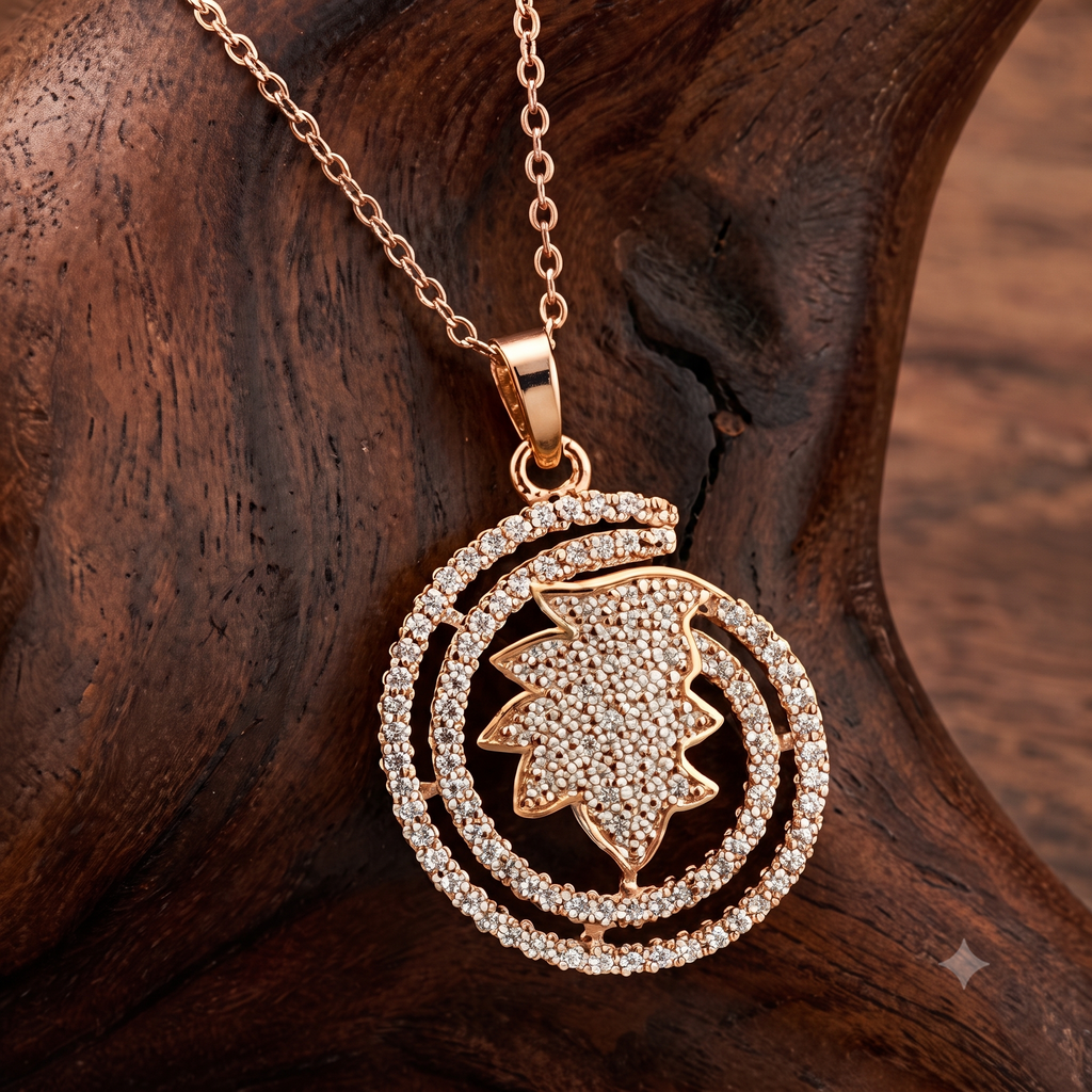 Radiant Rose Gold Leaf Jewelry Set