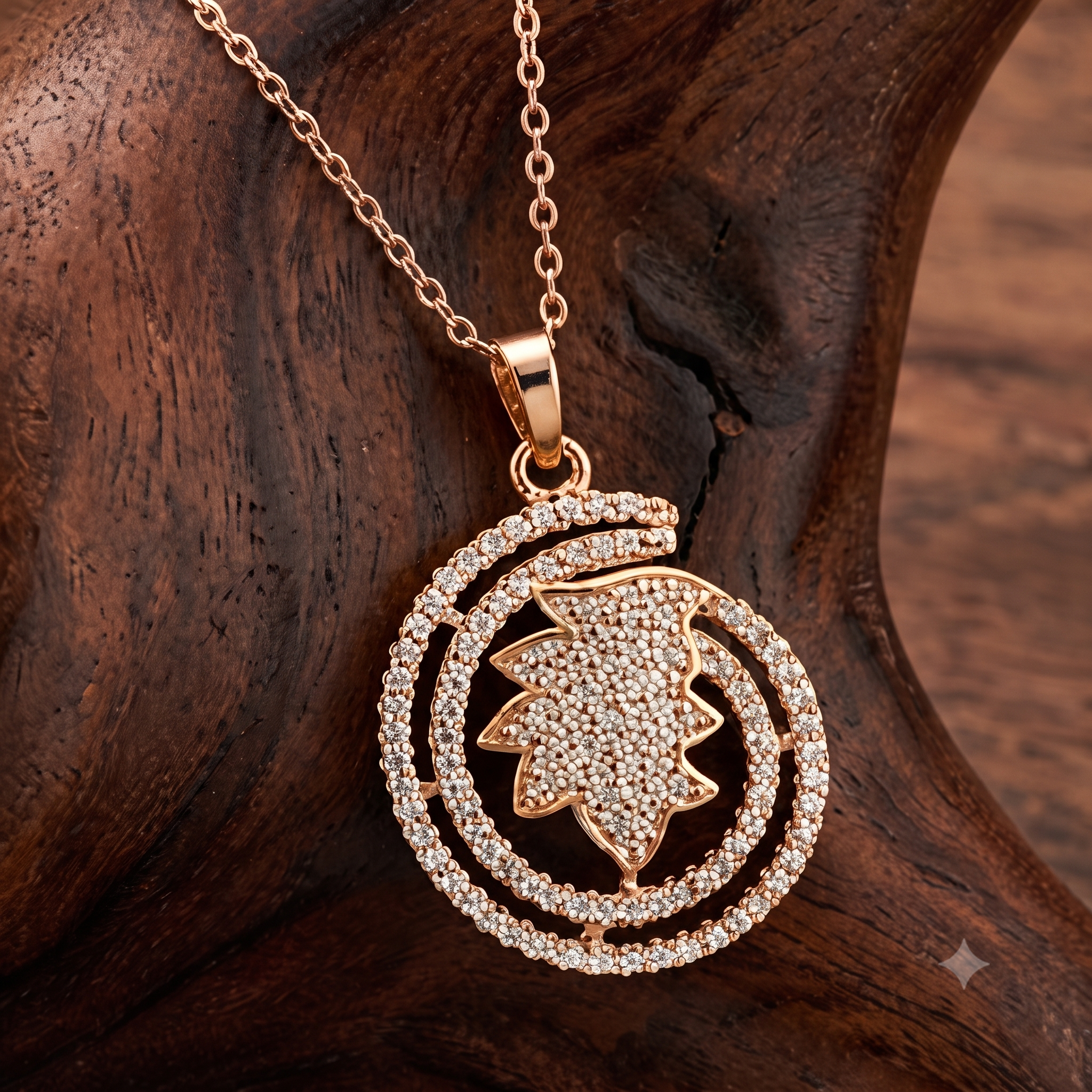 Radiant Rose Gold Leaf Jewelry Set