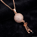 Rose Gold Sphere Tassel Jewelry Set