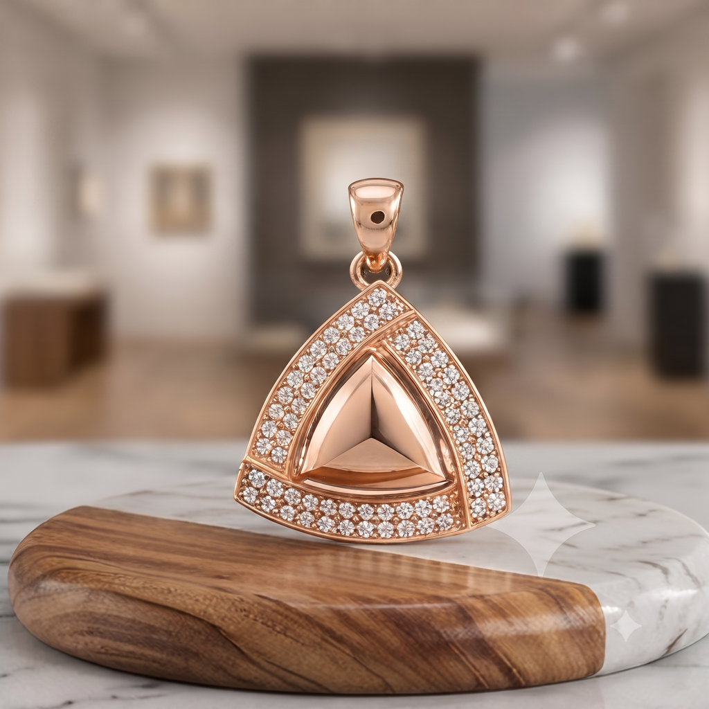 Rose Gold Triangle Jewelry Set
