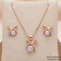 Sweet Ribbon Bow Rose Gold Jewelry Set