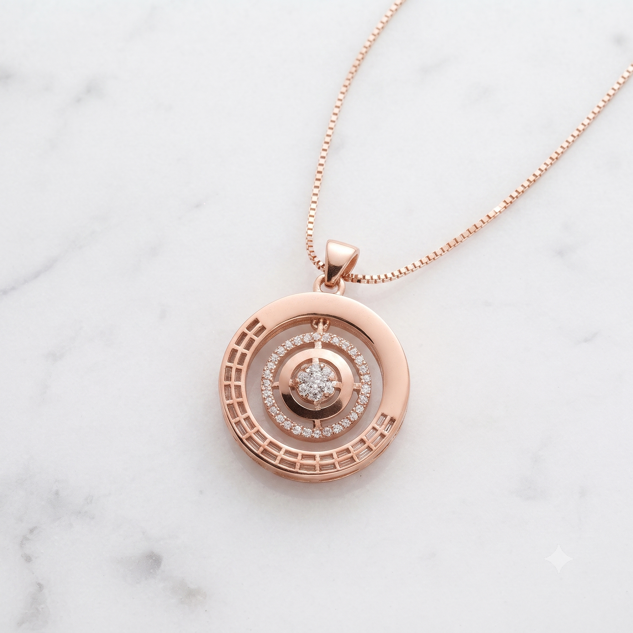 Rose Gold Concentric Circle Jewelry Set