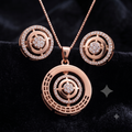 Rose Gold Concentric Circle Jewelry Set