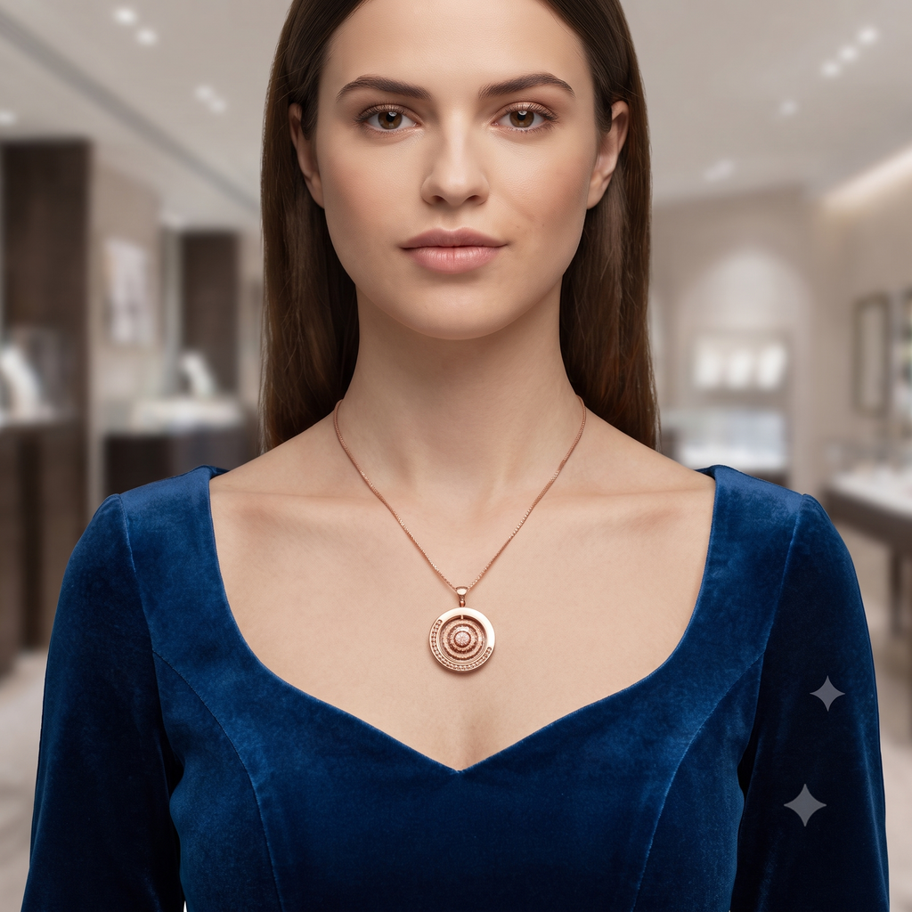Rose Gold Concentric Circle Jewelry Set