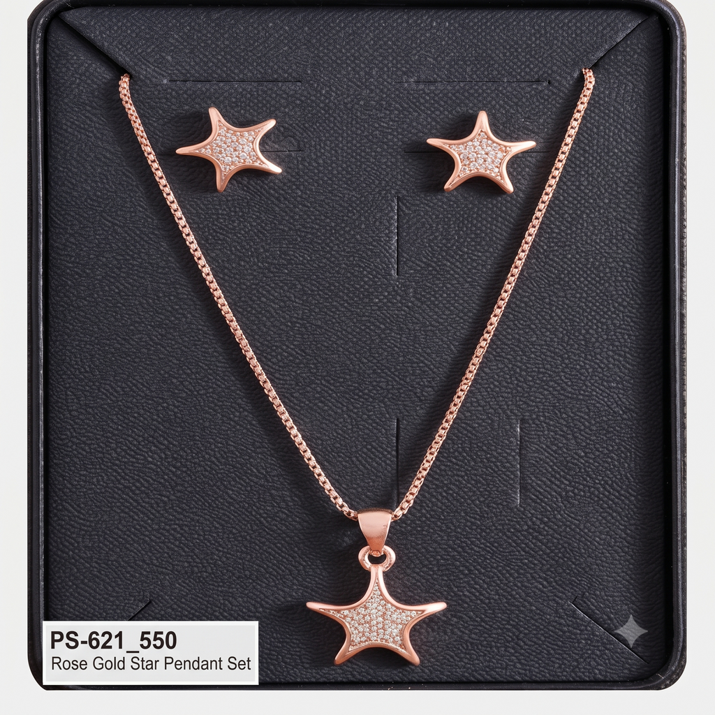 Rose Gold Star Jewelry Set