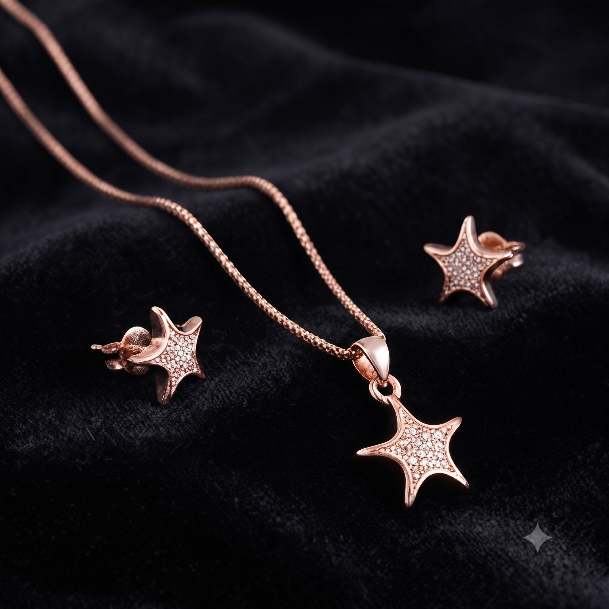 Rose Gold Star Jewelry Set