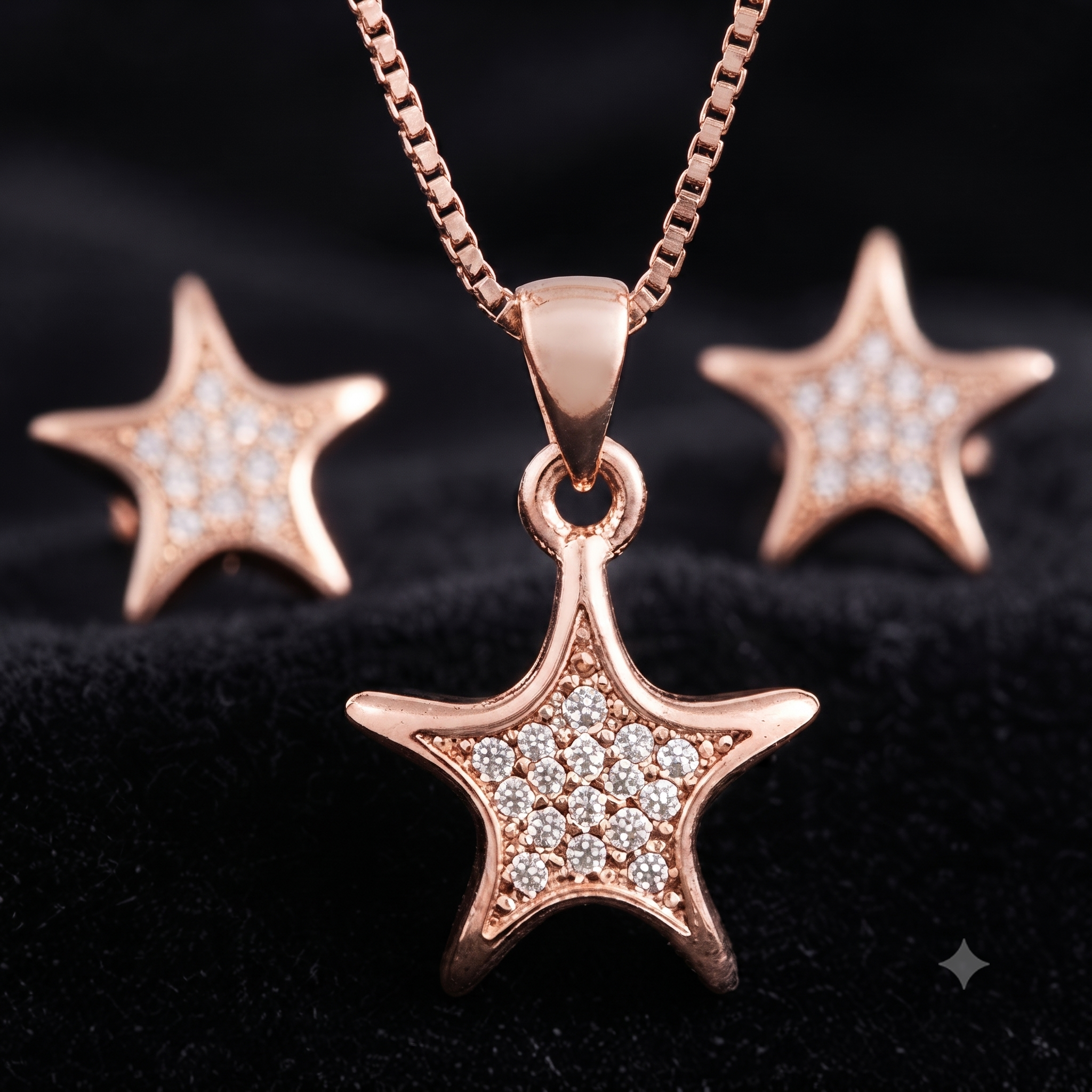 Rose Gold Star Jewelry Set