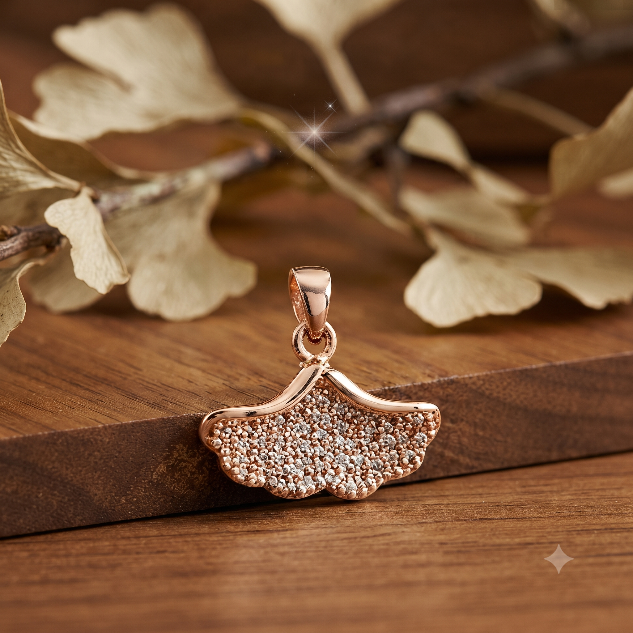 Rose Gold Leaf Jewelry Set