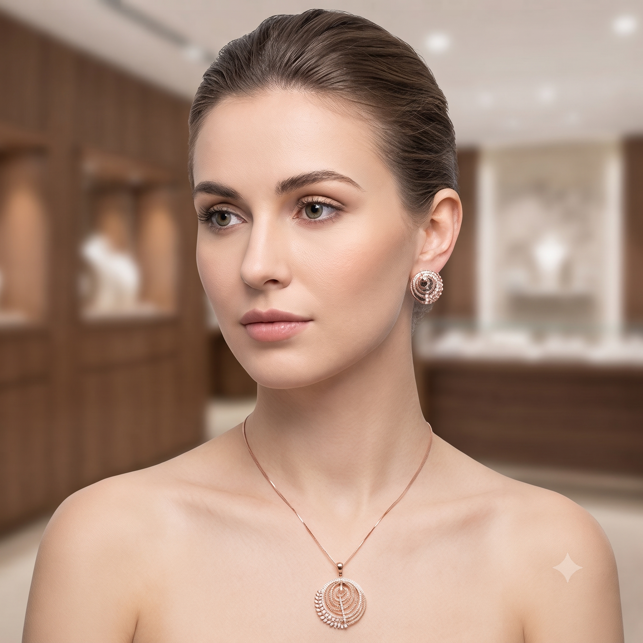 Rose Gold Spiral Jewelry Set