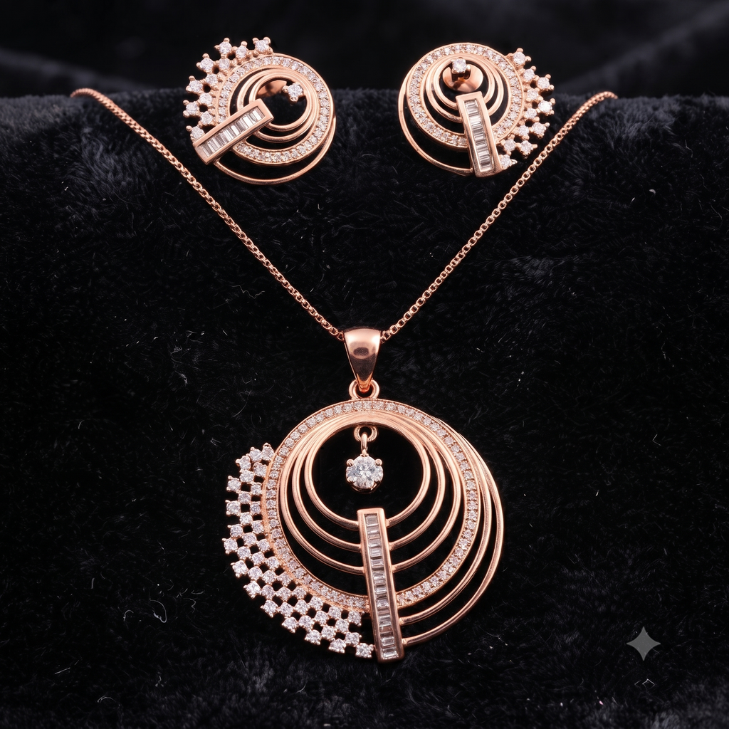 Rose Gold Spiral Jewelry Set