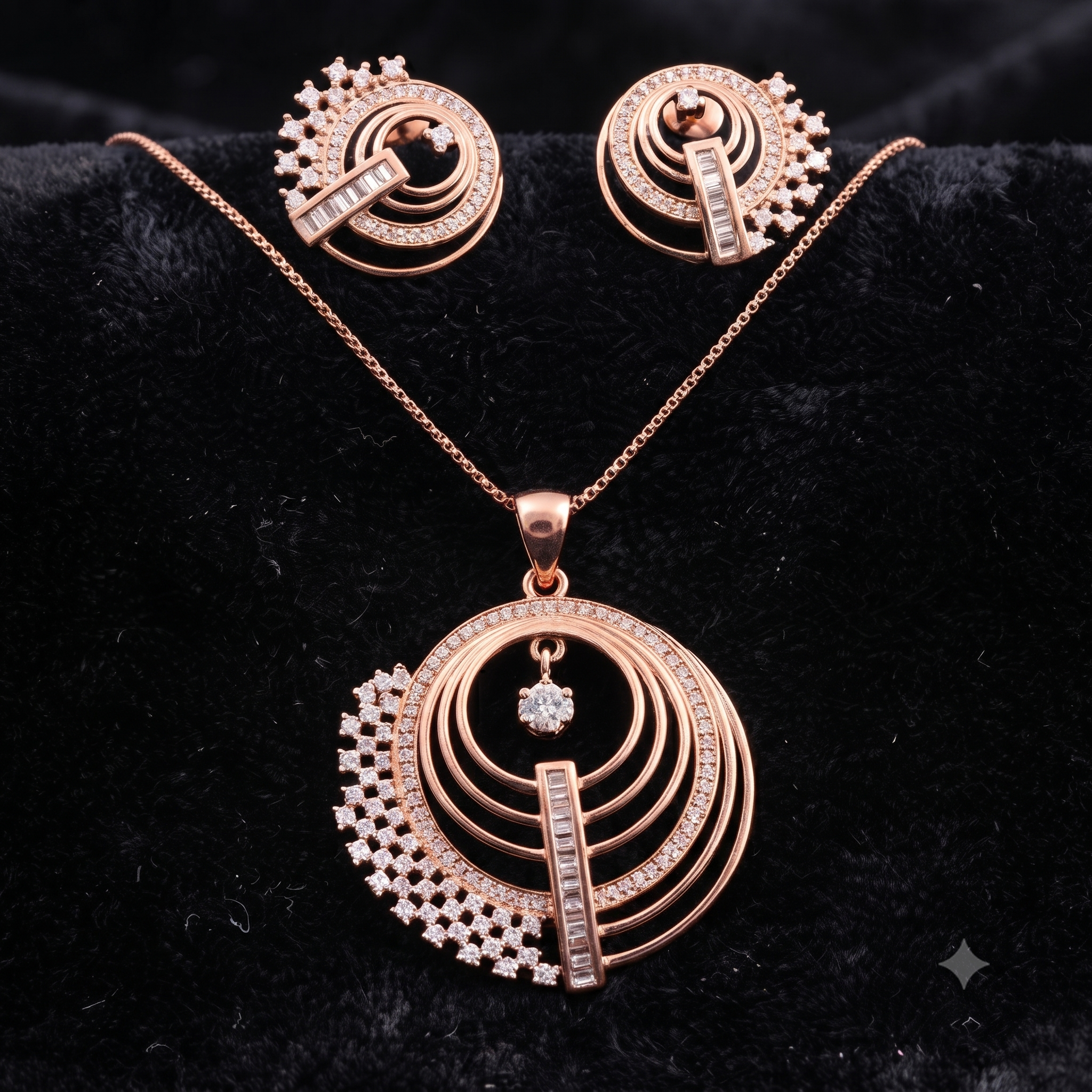 Rose Gold Spiral Jewelry Set