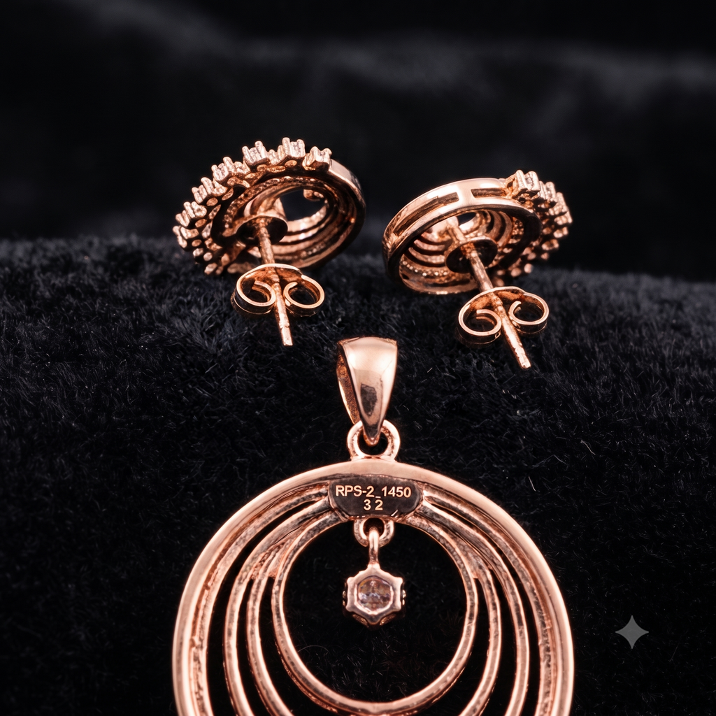 Rose Gold Spiral Jewelry Set