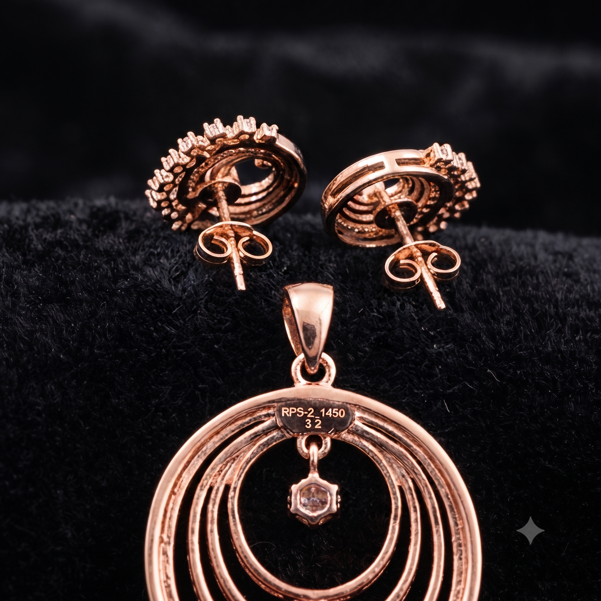 Rose Gold Spiral Jewelry Set