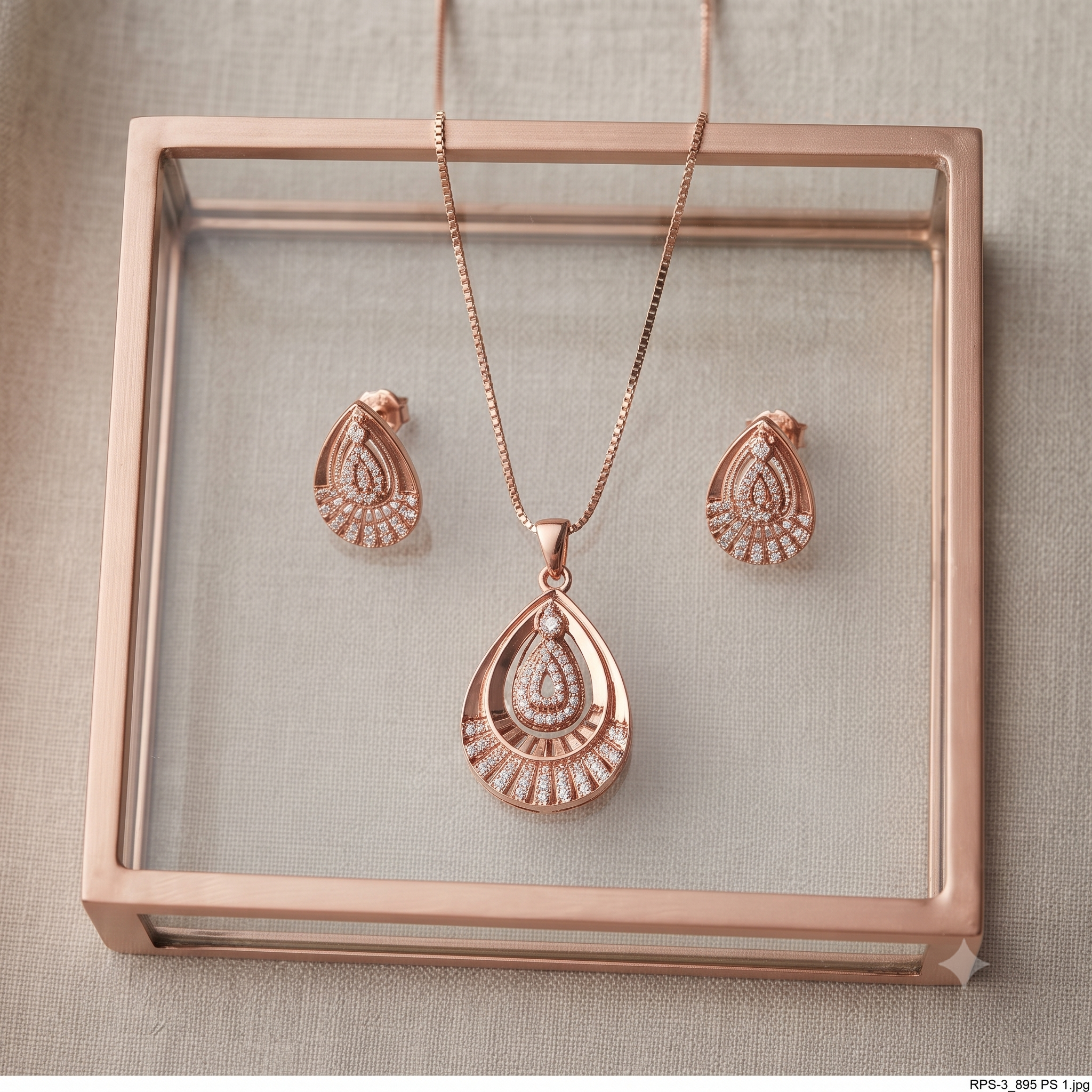 Rose Gold Sphere Tassel Jewelry Set