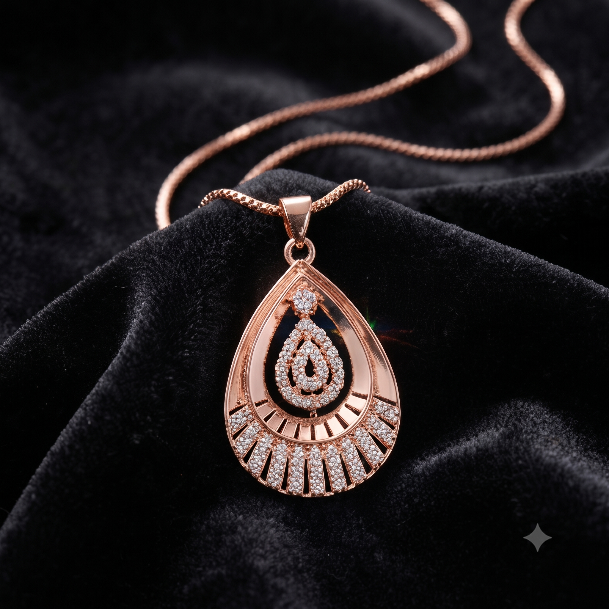 Rose Gold Sphere Tassel Jewelry Set