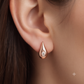 Rose Gold Teardrop Stud Earrings