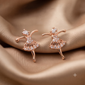 Rose Gold Ballerina Earrings