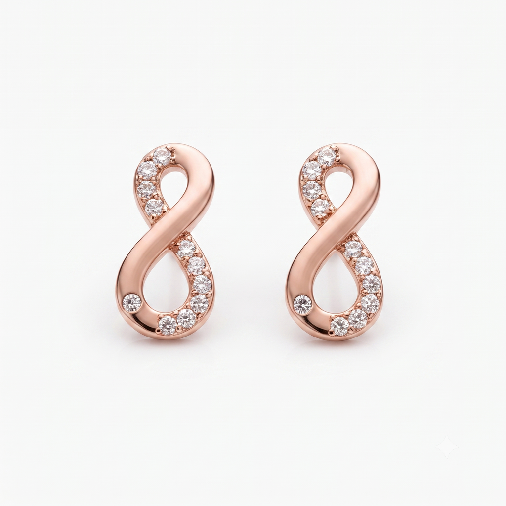 Rose Gold Infinity Loop Earrings