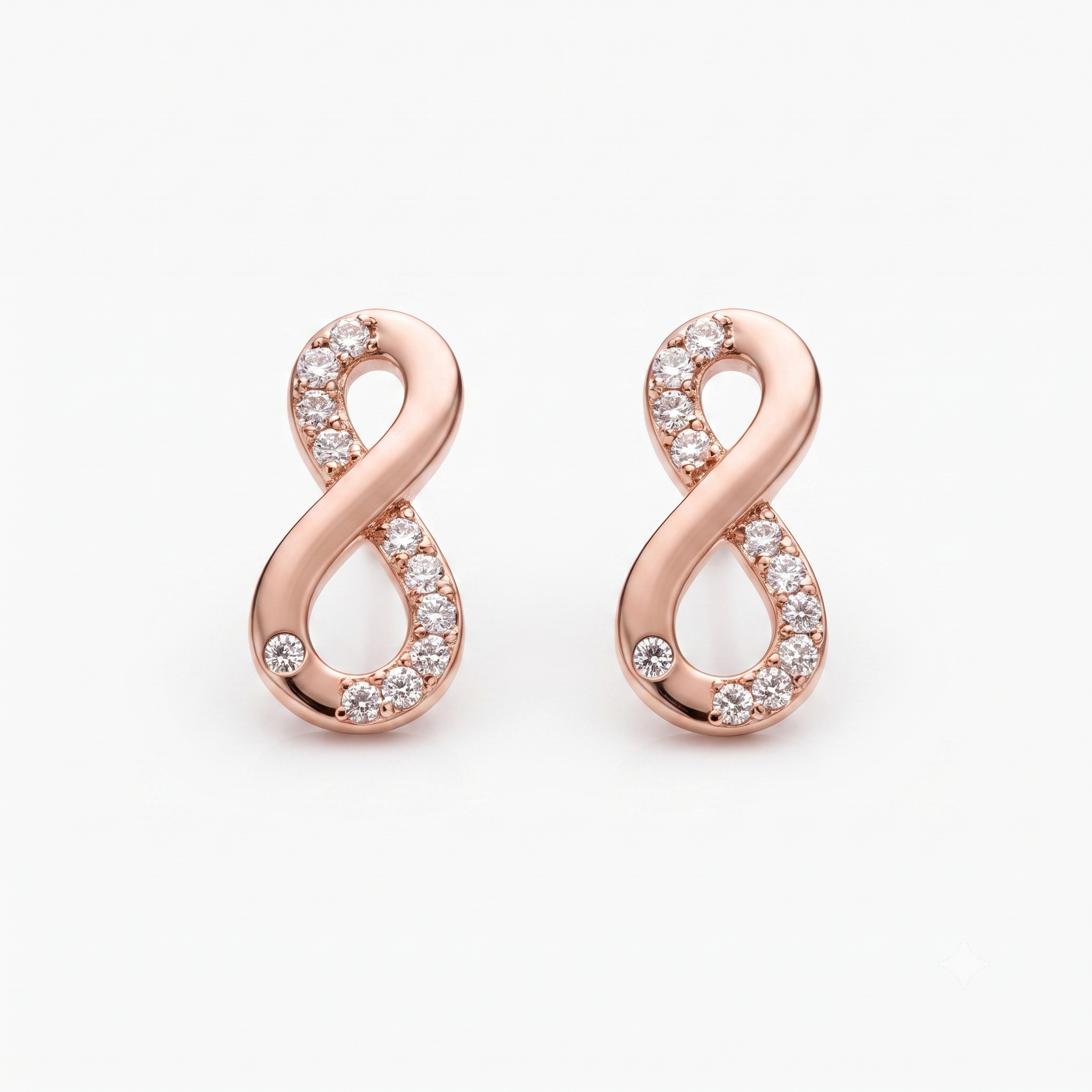 Rose Gold Infinity Loop Earrings