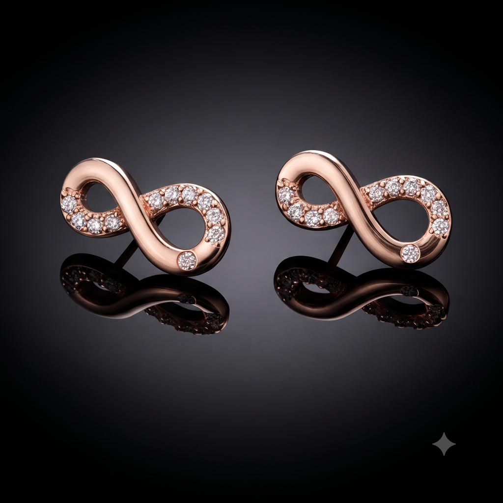 Rose Gold Infinity Loop Earrings