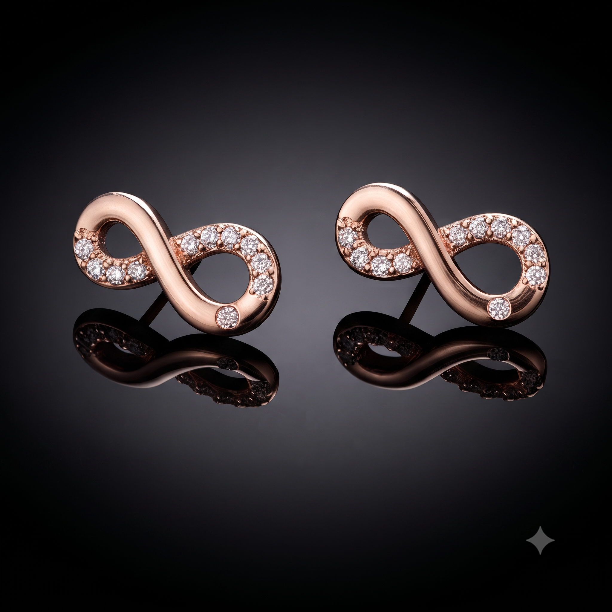 Rose Gold Infinity Loop Earrings
